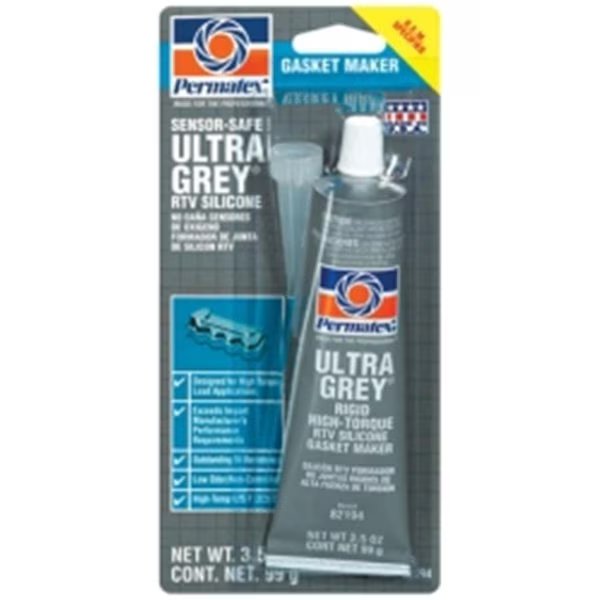 Permatex PTX82194 Ultra Grey Rigid High-Torque RTV Silicone Gasket Maker; 3.5 oz Tube Carded - Case of 12, Permatex, Mfr#: PTX82194